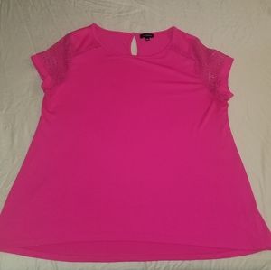 The Limited Pink blouse knit sleeve details